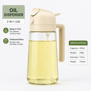 2-in-1 Oil Sprayer Glass Bottle-2