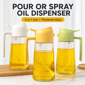 2-in-1 Oil Sprayer Glass Bottle