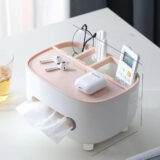 Multifunctional Tissue Box with Remote & Desktop Organizer3
